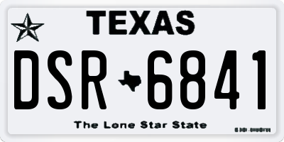 TX license plate DSR6841