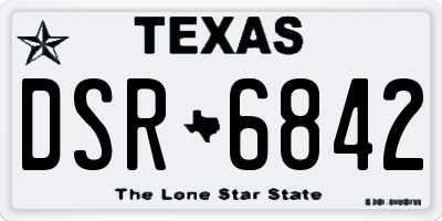 TX license plate DSR6842