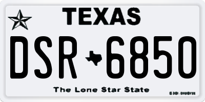 TX license plate DSR6850