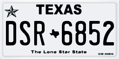 TX license plate DSR6852