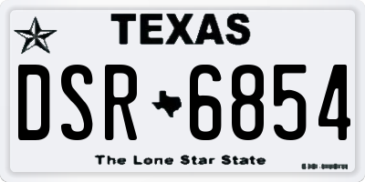 TX license plate DSR6854