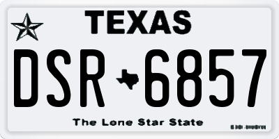 TX license plate DSR6857