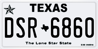 TX license plate DSR6860