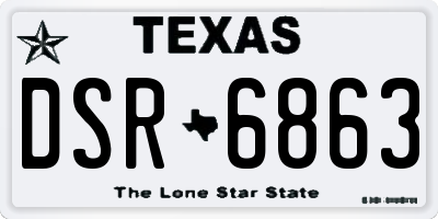 TX license plate DSR6863