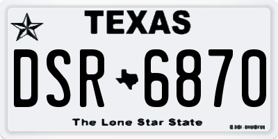 TX license plate DSR6870