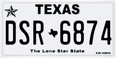 TX license plate DSR6874