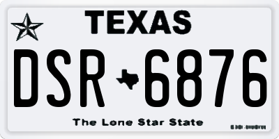 TX license plate DSR6876