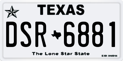 TX license plate DSR6881