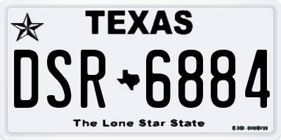 TX license plate DSR6884