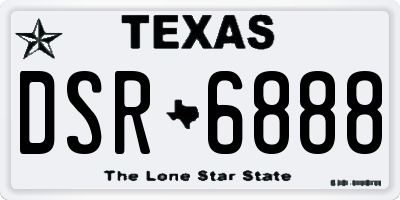 TX license plate DSR6888