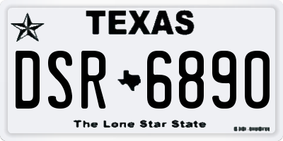 TX license plate DSR6890