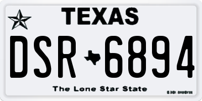 TX license plate DSR6894