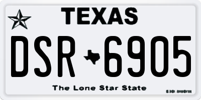 TX license plate DSR6905