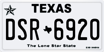 TX license plate DSR6920