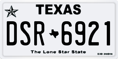 TX license plate DSR6921