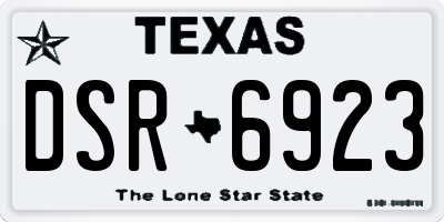 TX license plate DSR6923