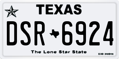 TX license plate DSR6924