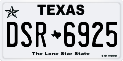 TX license plate DSR6925