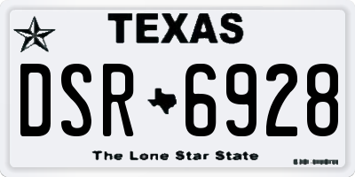 TX license plate DSR6928