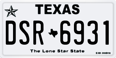 TX license plate DSR6931