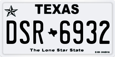 TX license plate DSR6932