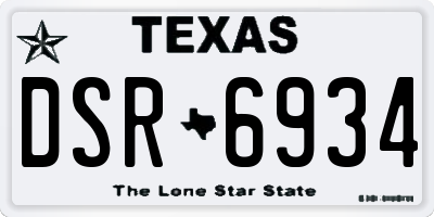 TX license plate DSR6934