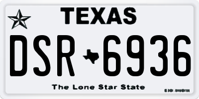 TX license plate DSR6936