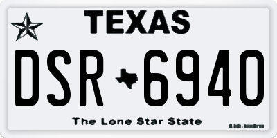 TX license plate DSR6940
