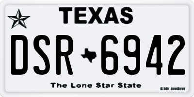 TX license plate DSR6942
