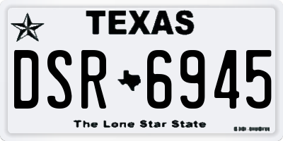 TX license plate DSR6945