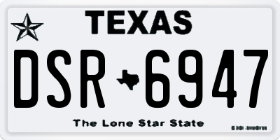 TX license plate DSR6947