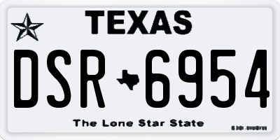 TX license plate DSR6954