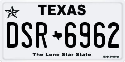 TX license plate DSR6962