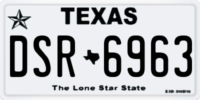 TX license plate DSR6963
