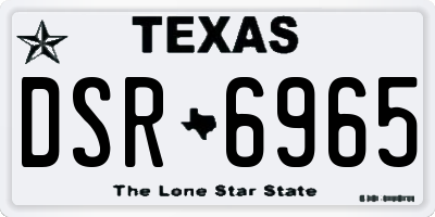 TX license plate DSR6965