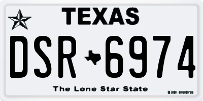 TX license plate DSR6974