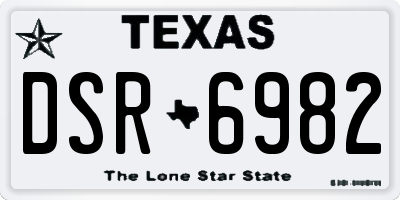 TX license plate DSR6982