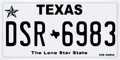 TX license plate DSR6983