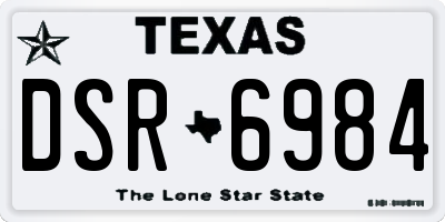 TX license plate DSR6984