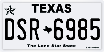 TX license plate DSR6985