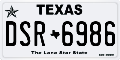 TX license plate DSR6986