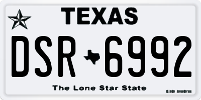 TX license plate DSR6992
