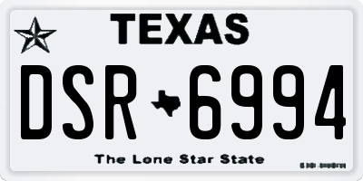 TX license plate DSR6994