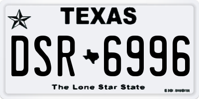 TX license plate DSR6996