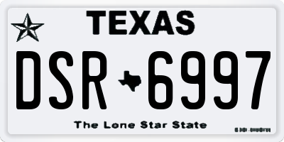 TX license plate DSR6997