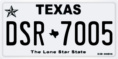 TX license plate DSR7005