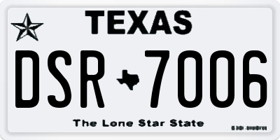 TX license plate DSR7006