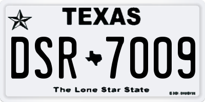 TX license plate DSR7009