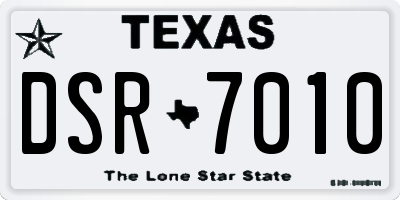 TX license plate DSR7010