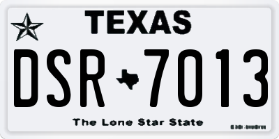 TX license plate DSR7013